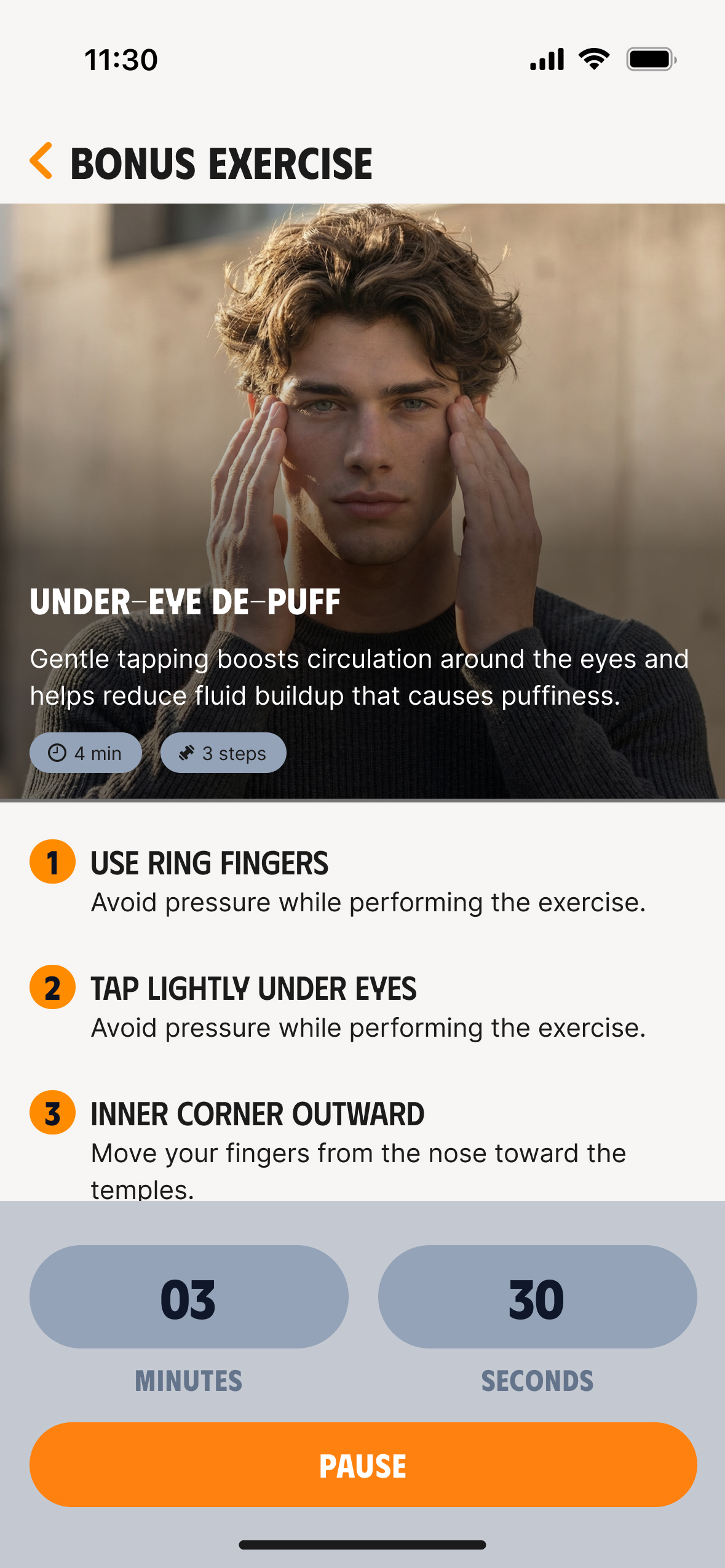 Guided facial exercises with step-by-step instructions
