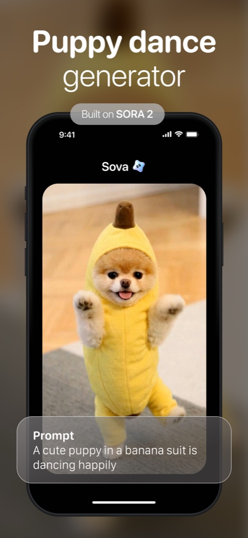 Puppy dance generator, built on Sora 2